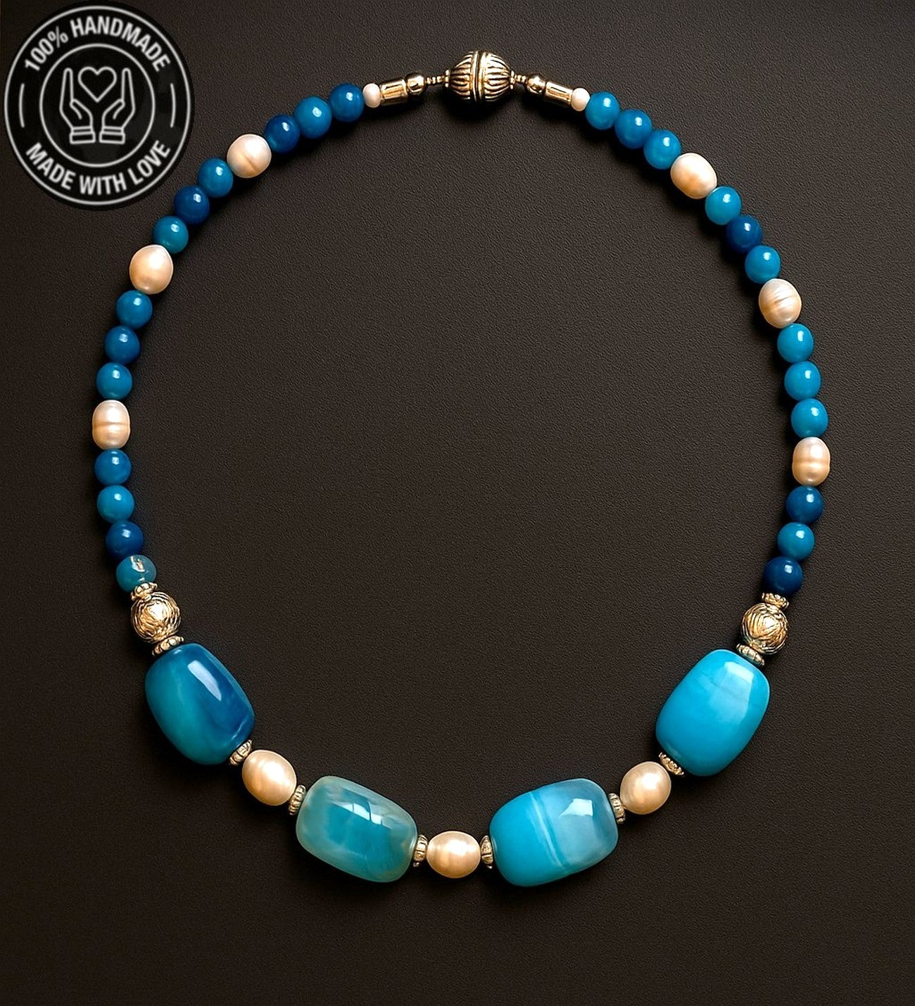 Akik Inci Stres Azaltma Duygusal Denge Ve Nazar Koruması Elit Serisi Kolye