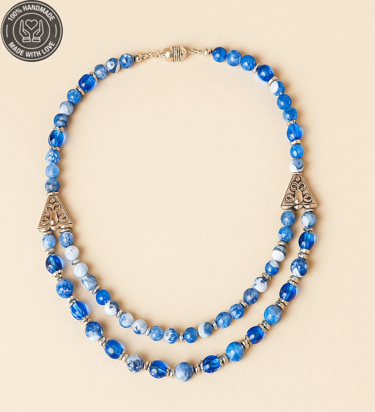 Kalsedeon Akik Kuvars Nazardan Koruyan Kolye