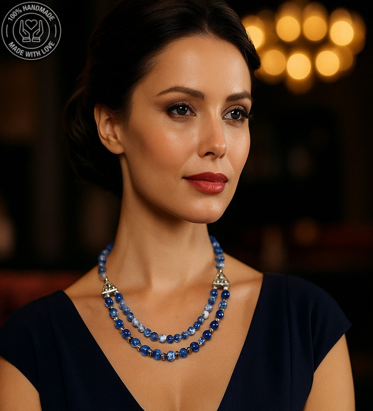 Kalsedeon Akik Kuvars Nazardan Koruyan Kolye