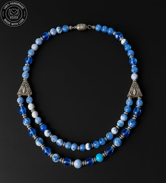 Kalsedeon Akik Kuvars Nazardan Koruyan Kolye