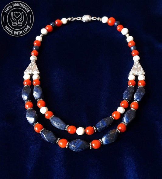 Lapis Havlit Ceyt Iki Sıralı Huzur Özgüven Ve Zihinsel Berraklık Kolyesi