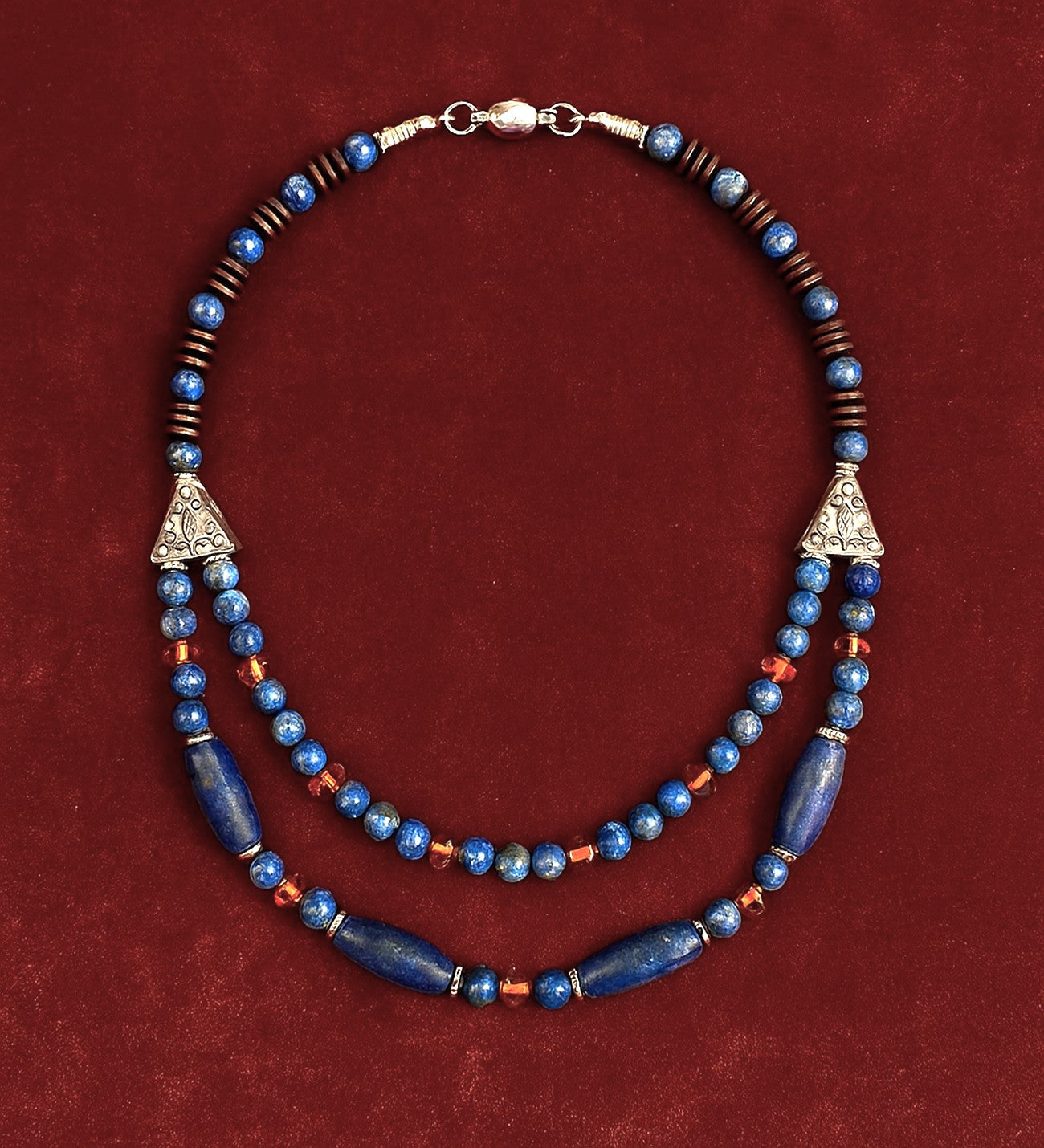 Lapis Kehribar Jasper 2 Sıralı Şans Ve Ruhsal Aydınlanma Kolyesi