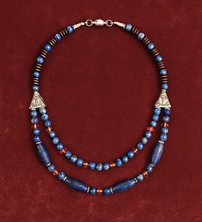 Lapis Kehribar Jasper 2 Sıralı Şans Ve Ruhsal Aydınlanma Kolyesi