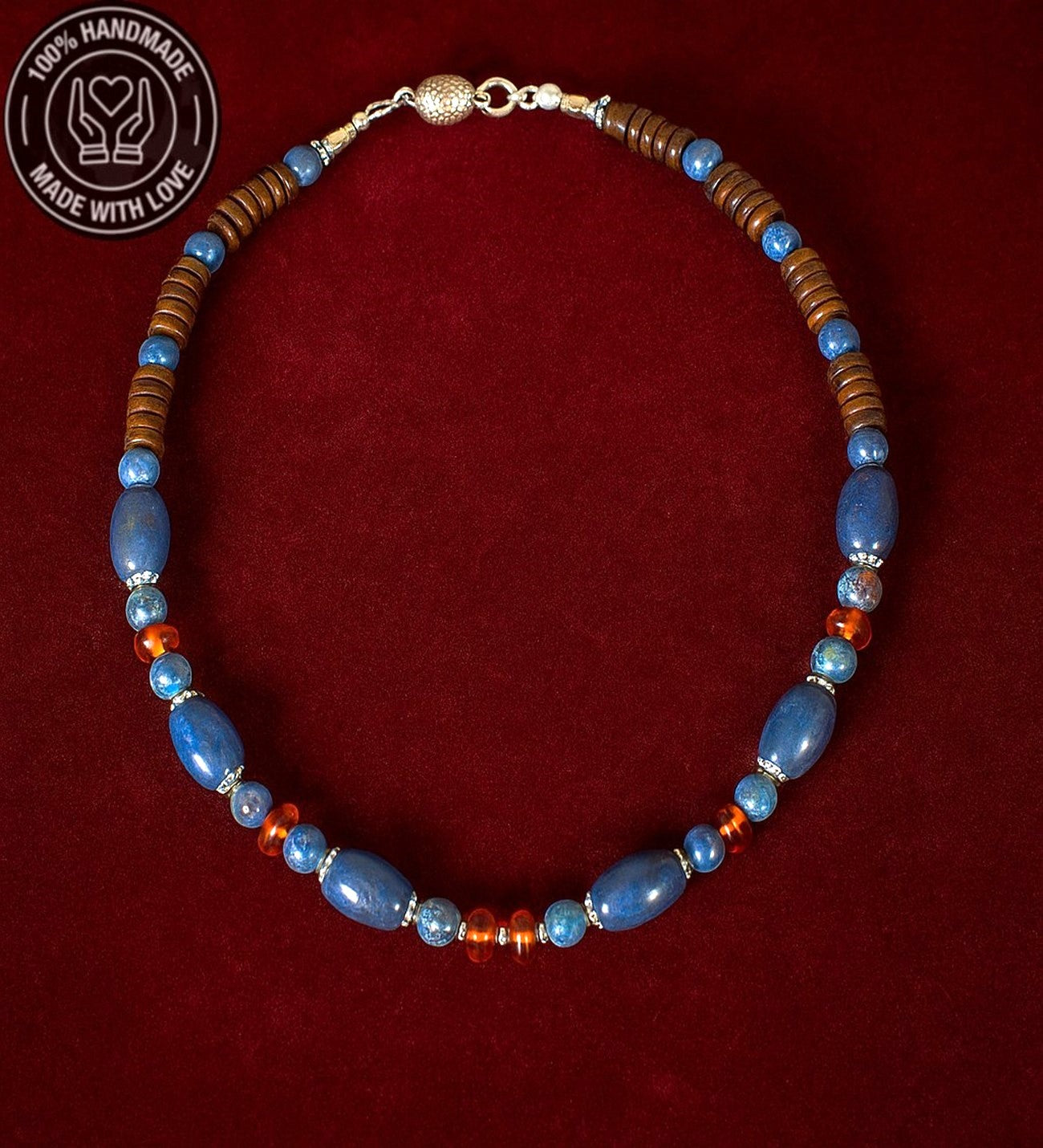 Lapis Kehribar Jasper Tek Sıralı Enerji, Güç Ve Nazardan Korunma Kolyesi