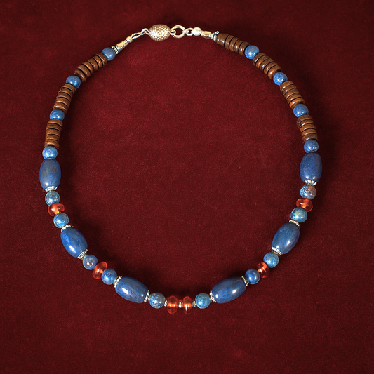 Lapis Kehribar Jasper Tek Sıralı Enerji, Güç Ve Nazardan Korunma Kolyesi