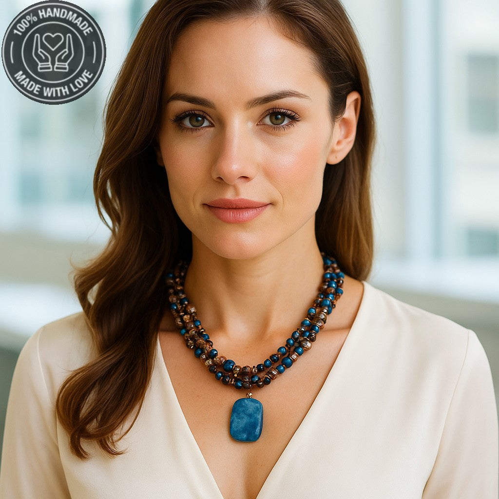 Jasper Hematit 3 Sıralı Ayrılabilen Denge, Güç Ve Huzur Kolyesi