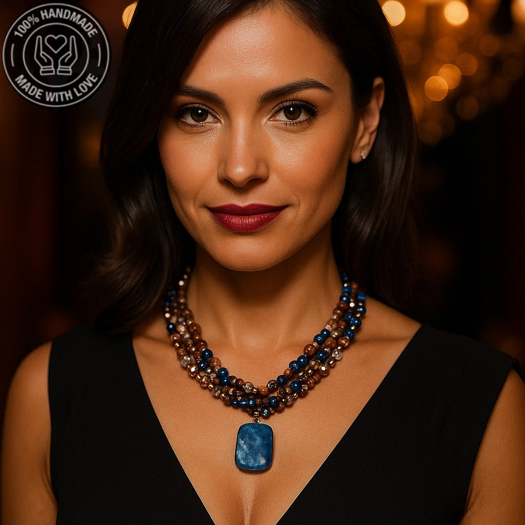 Jasper Hematit 3 Sıralı Ayrılabilen Denge, Güç Ve Huzur Kolyesi