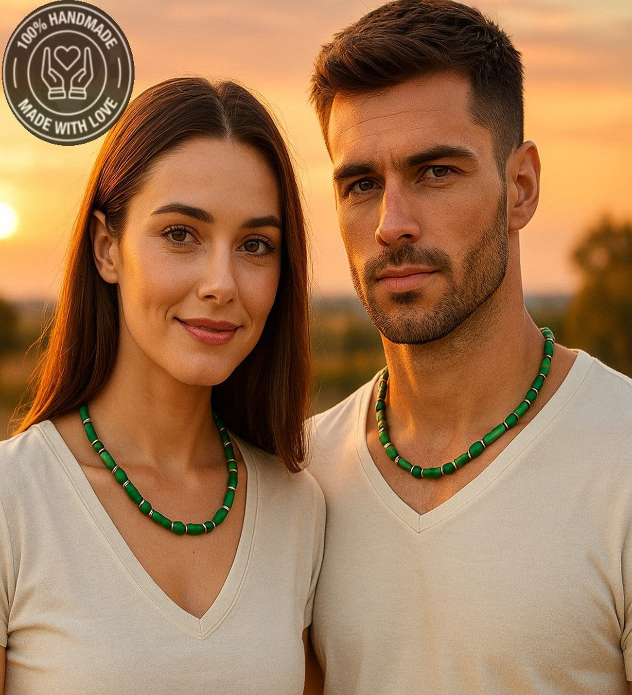 Yeşik Akik Doğal Enerji Kaynağı Ahşap Kolye