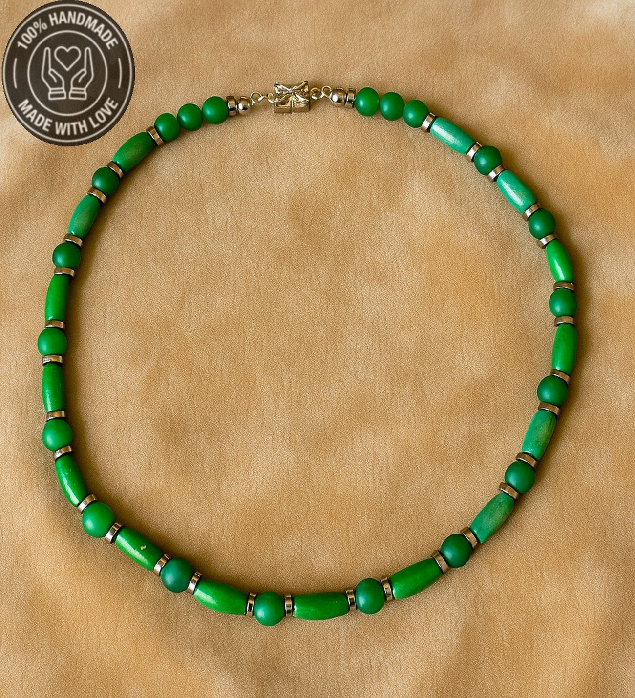 Yeşik Akik Doğal Enerji Kaynağı Ahşap Kolye