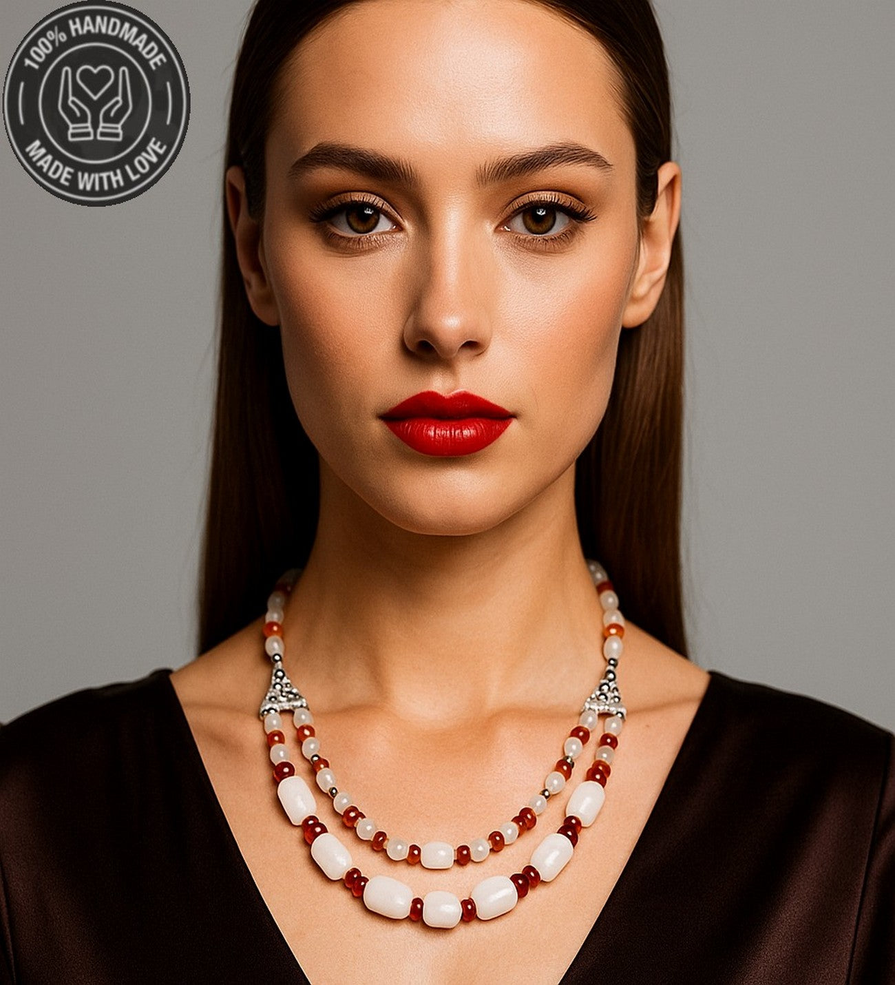 Premium Serisi Dumanlı Kuvars Kehribarlı Şifa Bereket Negatif Enerji Kalkanı Kolye