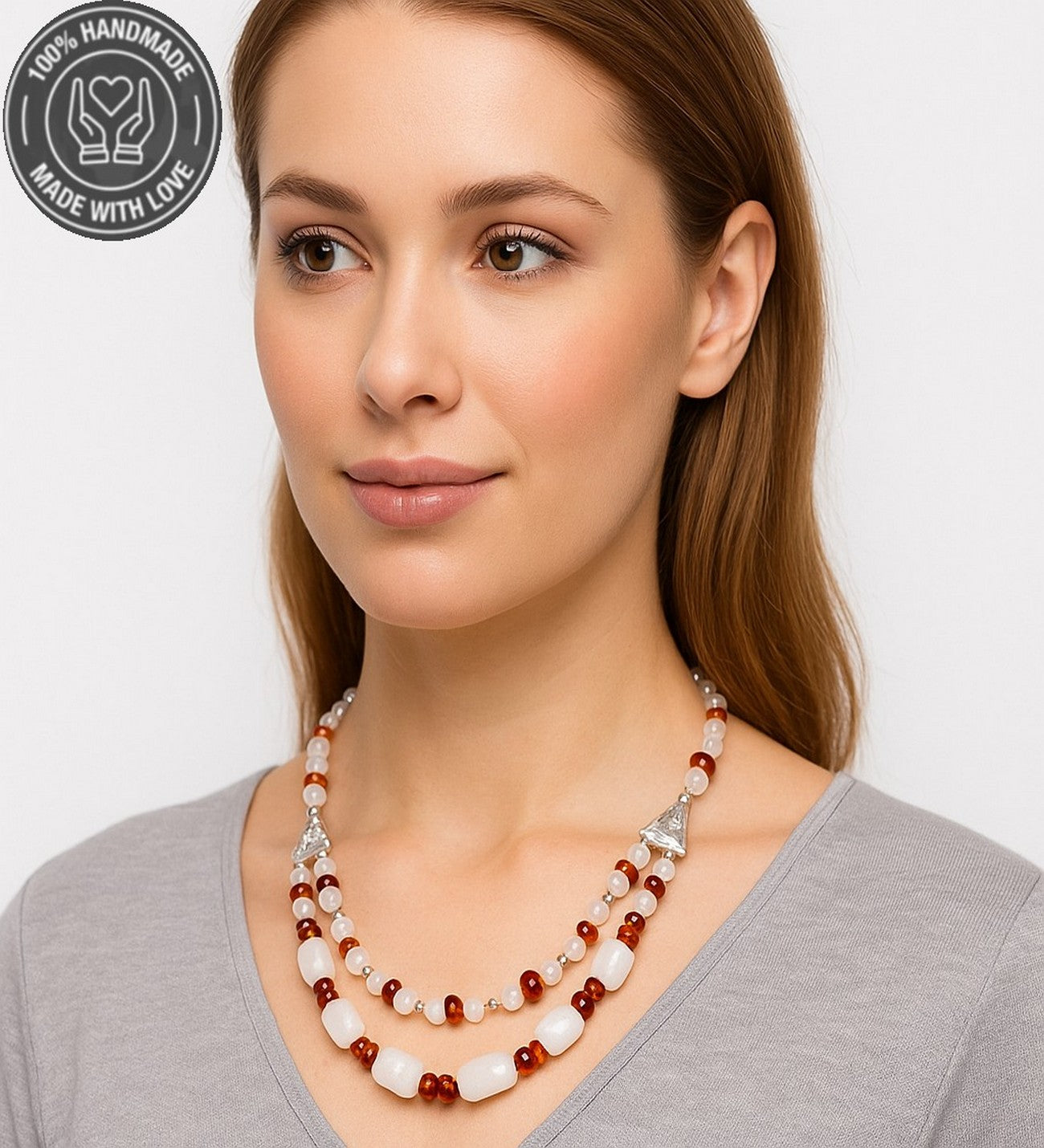 Premium Serisi Dumanlı Kuvars Kehribarlı Şifa Bereket Negatif Enerji Kalkanı Kolye