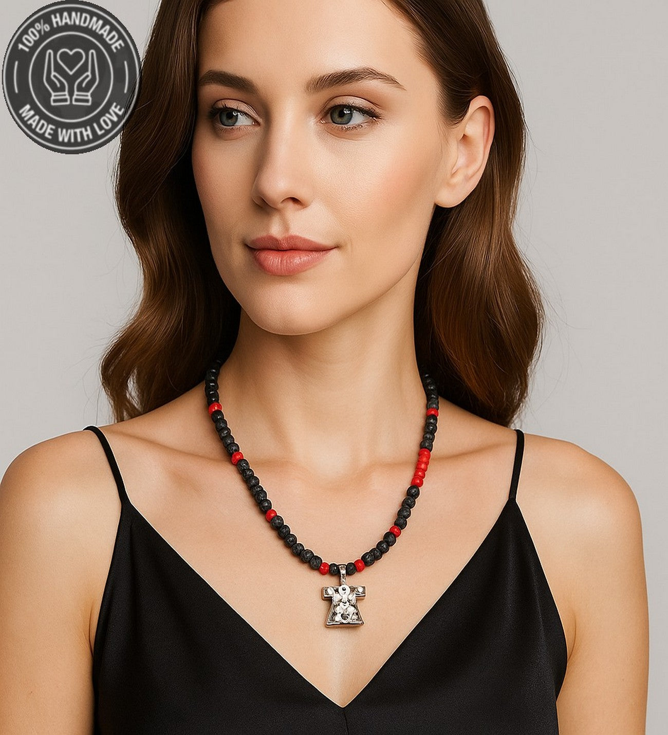 Lav Taşı Mercan Enerji , Tutku Ve Nazardan Korunma Kolyesi