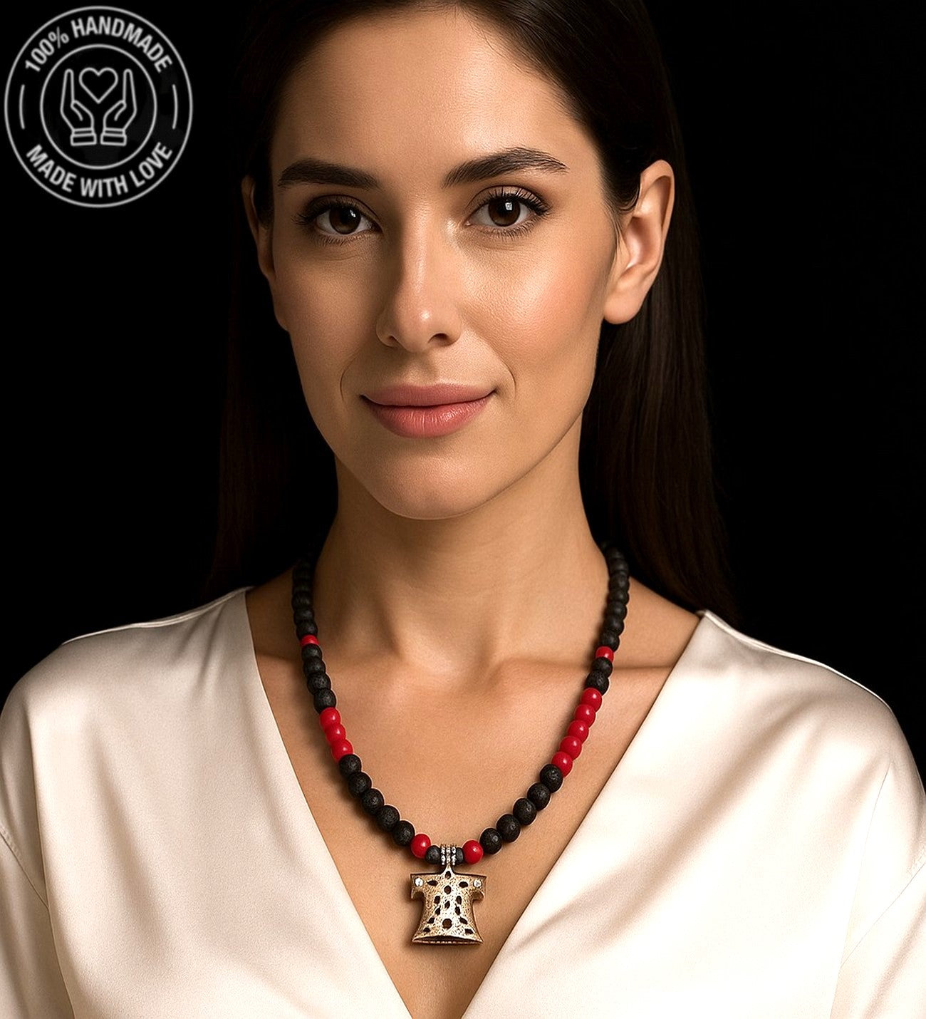 Lav Taşı Mercan Enerji , Tutku Ve Nazardan Korunma Kolyesi