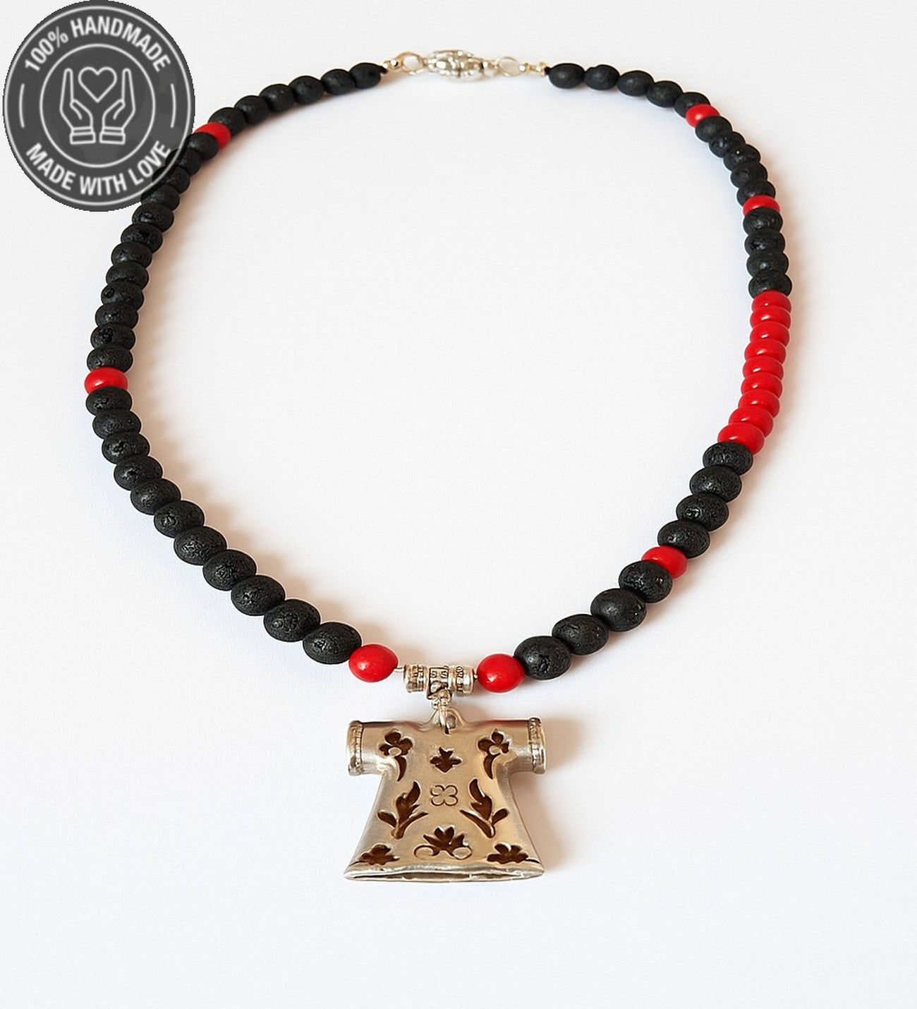 Lav Taşı Mercan Enerji , Tutku Ve Nazardan Korunma Kolyesi