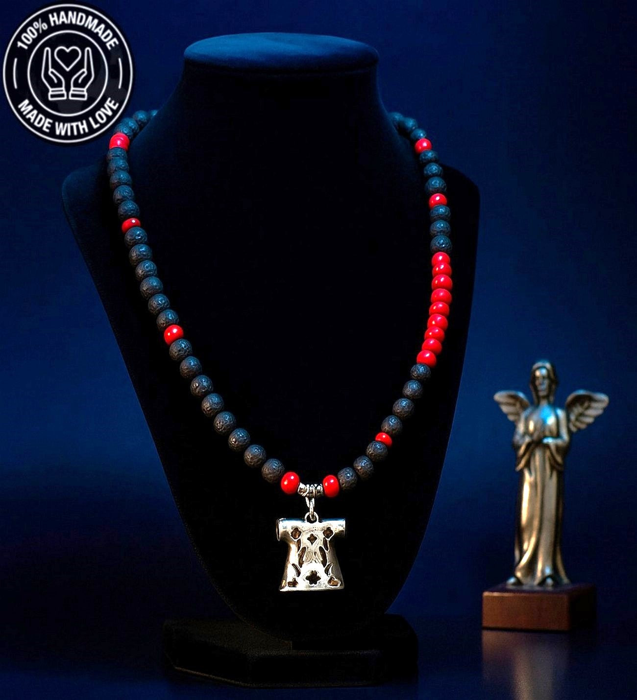 Lav Taşı Mercan Enerji , Tutku Ve Nazardan Korunma Kolyesi