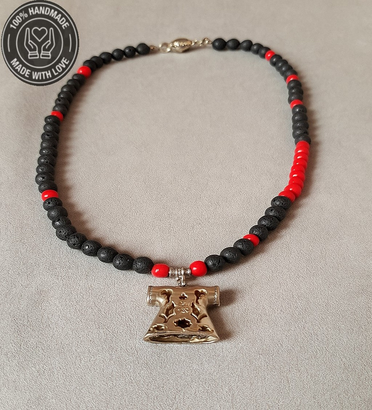 Lav Taşı Mercan Enerji , Tutku Ve Nazardan Korunma Kolyesi