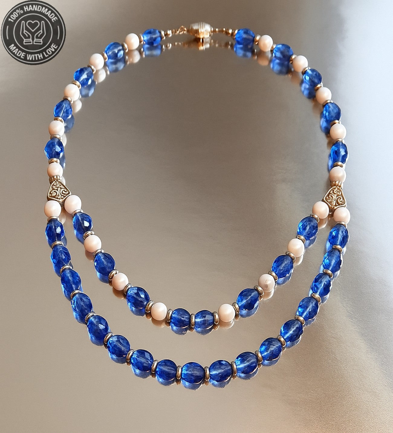 Kuvars Havlit 2 Sıralı Kolye Berraklık Ve Huzur Kolyesi