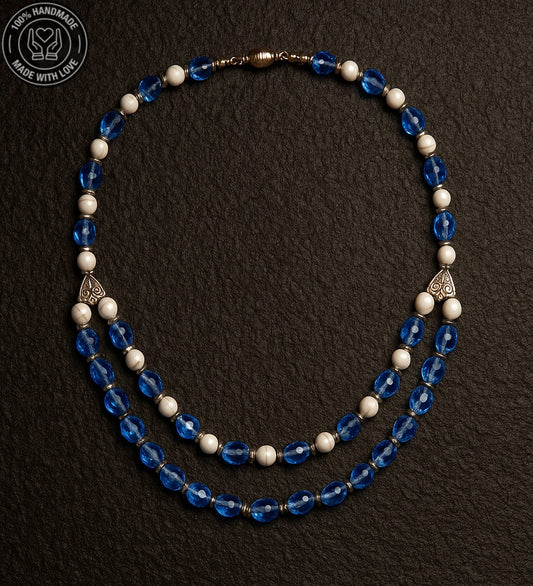 Kuvars Havlit 2 Sıralı Kolye Berraklık Ve Huzur Kolyesi