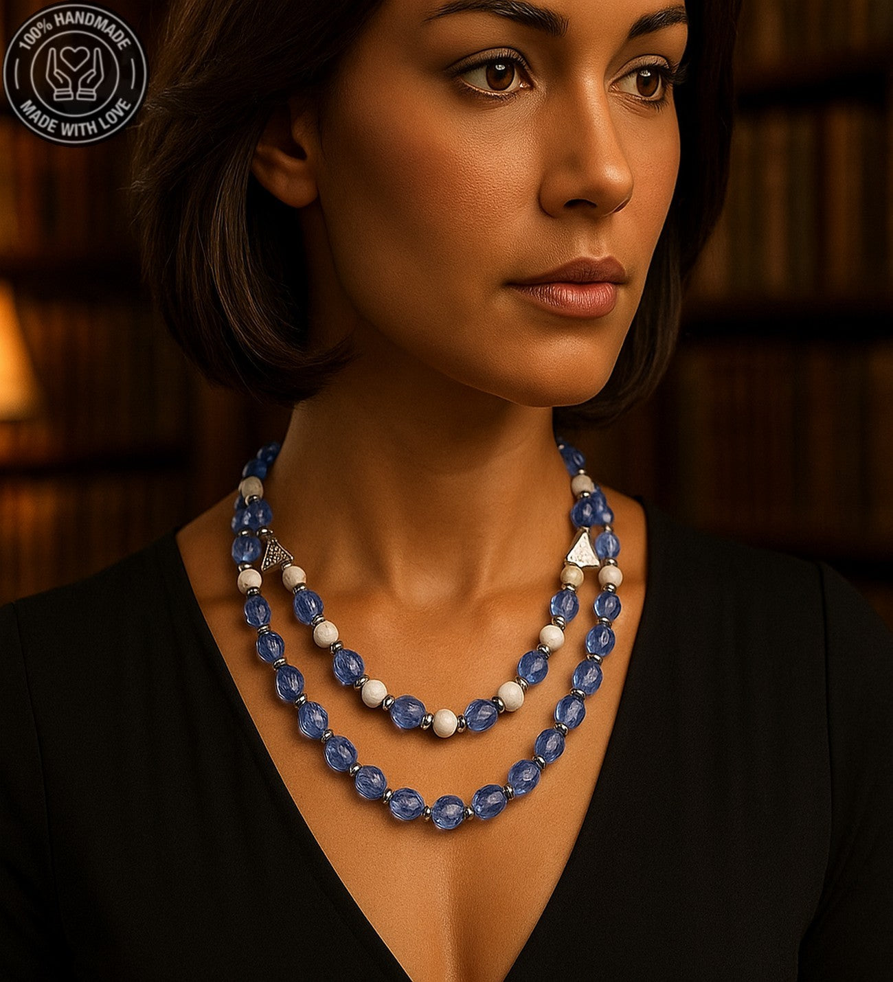 Kuvars Havlit 2 Sıralı Kolye Berraklık Ve Huzur Kolyesi