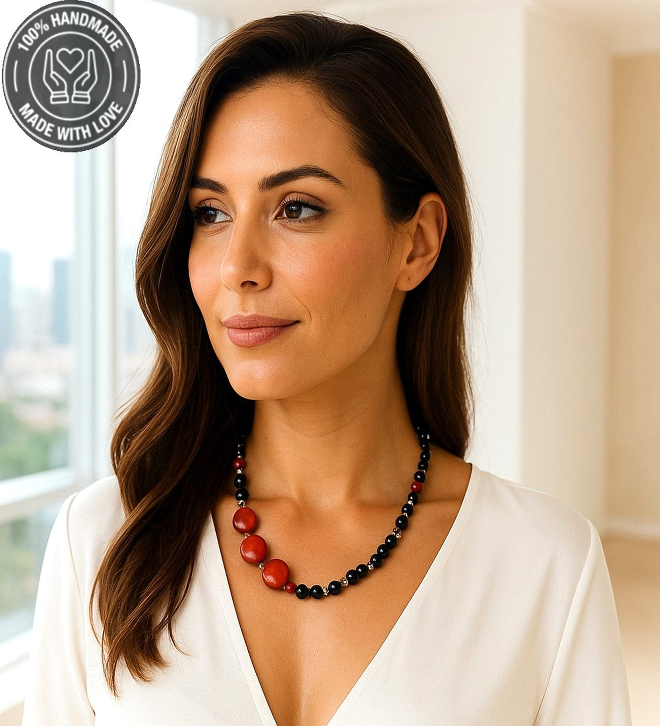 Mercan Oniks Tutku, Canlılık Ve Nazardan Koruma Kolyesi