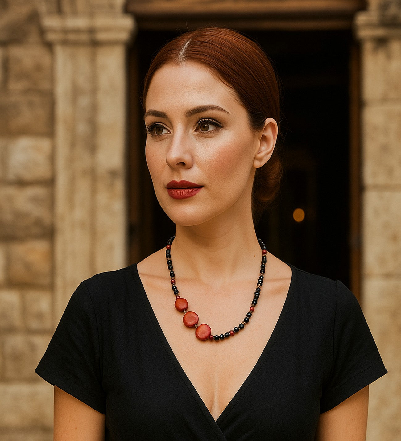 Mercan Oniks Tutku, Canlılık Ve Nazardan Koruma Kolyesi