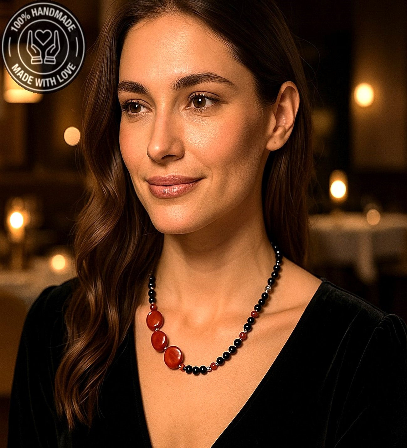 Mercan Oniks Tutku, Canlılık Ve Nazardan Koruma Kolyesi