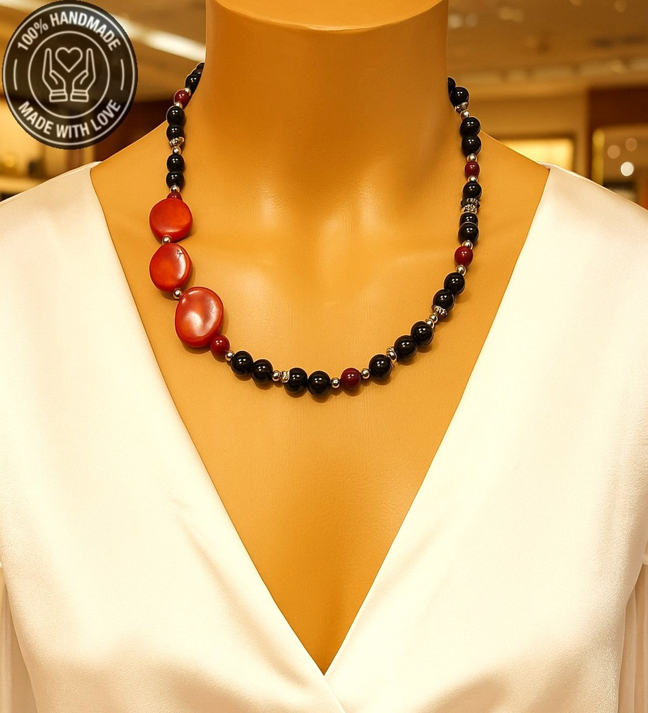 Mercan Oniks Tutku, Canlılık Ve Nazardan Koruma Kolyesi