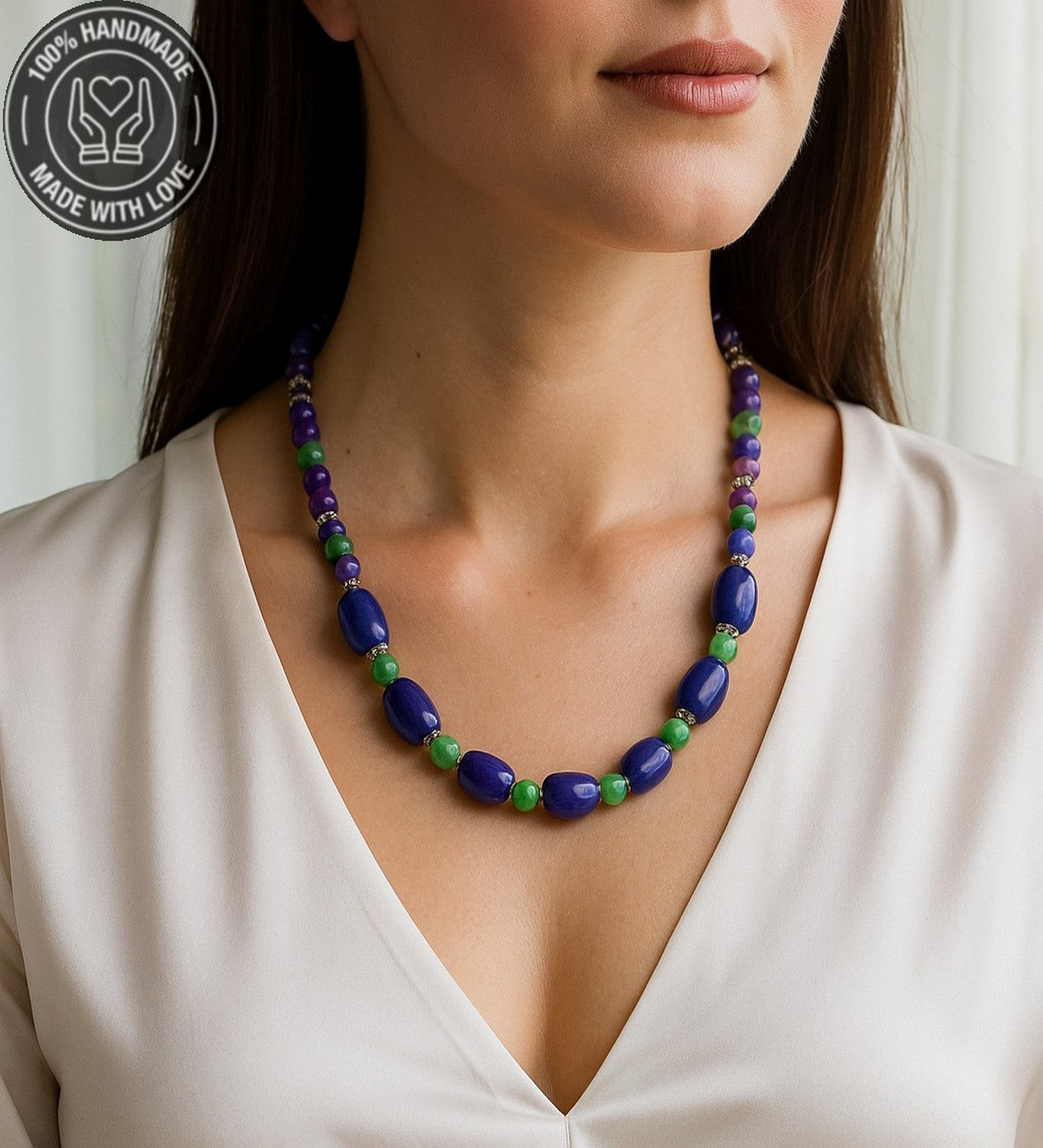 Mor Yeşil Ceyt Ruhsal Uyanış Ve Bereket Kolyesi