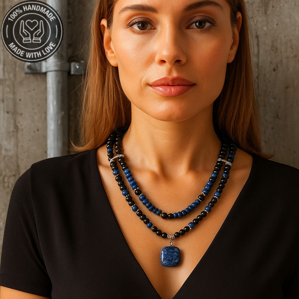 Oniks Lapis Kolye,ruhunuzu Besleyen Bilgelik Ve Nazar Koruması