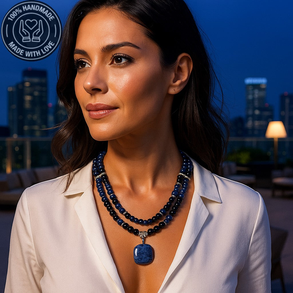 Oniks Lapis Kolye,ruhunuzu Besleyen Bilgelik Ve Nazar Koruması