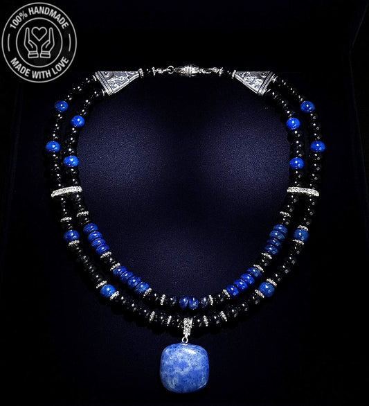 Oniks Lapis Kolye,ruhunuzu Besleyen Bilgelik Ve Nazar Koruması