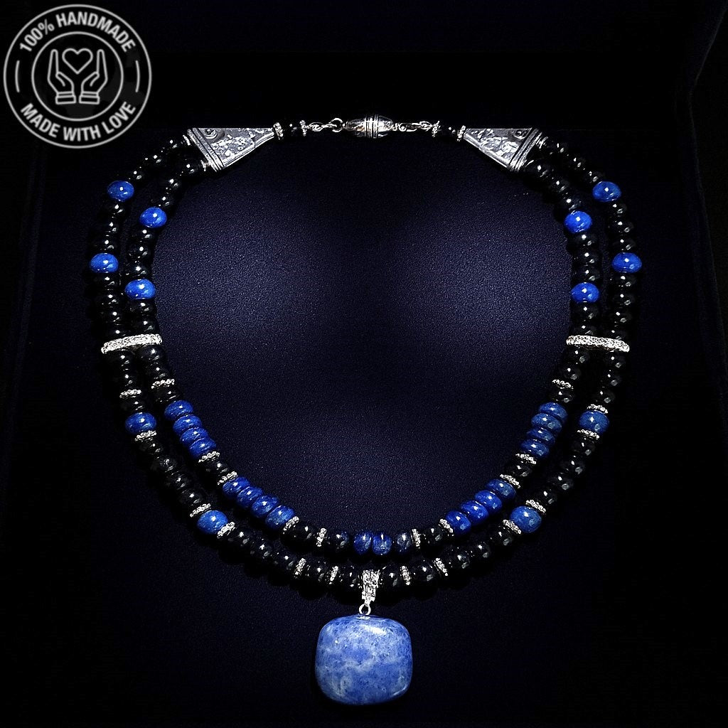 Oniks Lapis Kolye,ruhunuzu Besleyen Bilgelik Ve Nazar Koruması