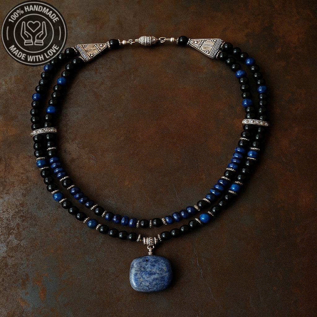 Oniks Lapis Kolye,ruhunuzu Besleyen Bilgelik Ve Nazar Koruması