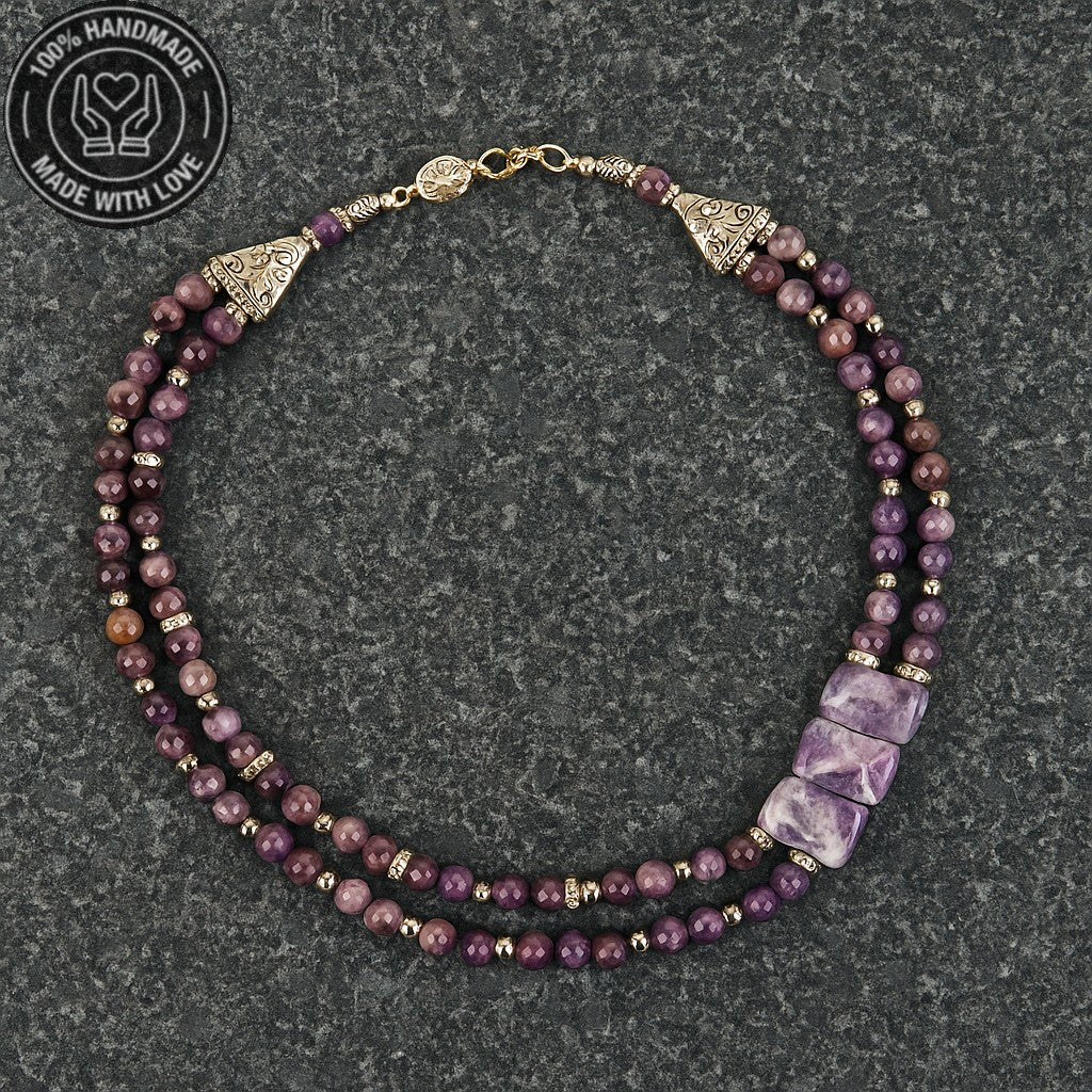 Nazar Koruması Ve Huzur İçin Ametist Hematit Kolye