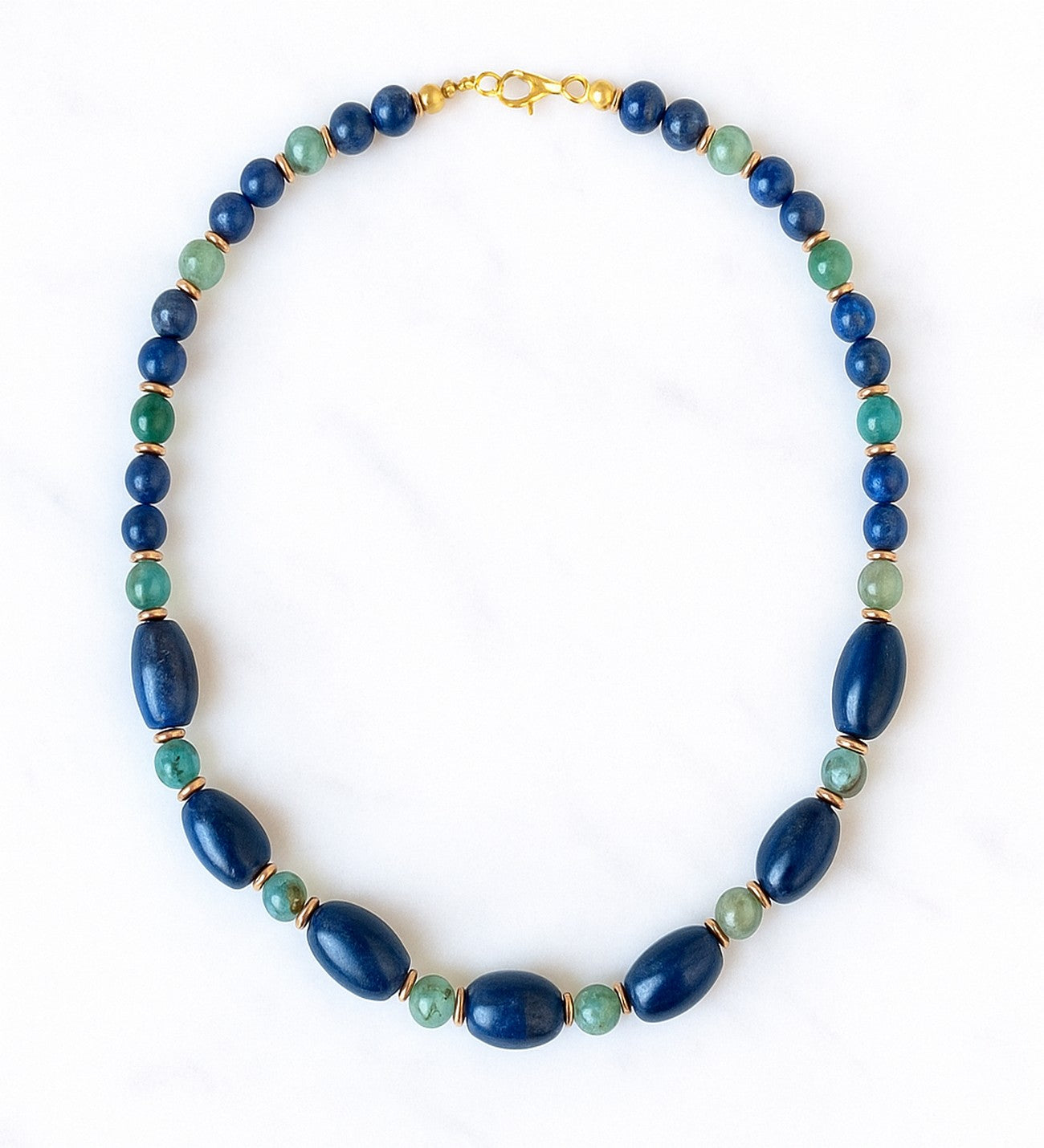 Bilgelik Ve Nazardan Korunma İçin Lapis Lazuli Yeşil Akik Kadın Kolye