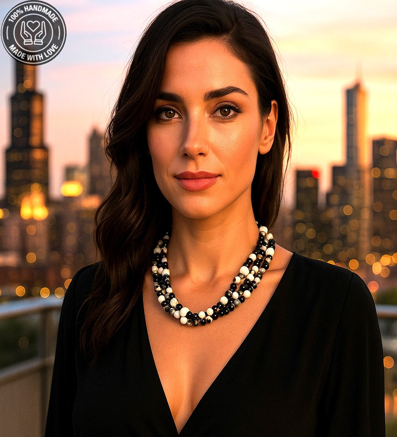 Akik Havlit Ceyt Üç Sıralı Nazar Koruması Bereket Ve Özgüven Kolyesi