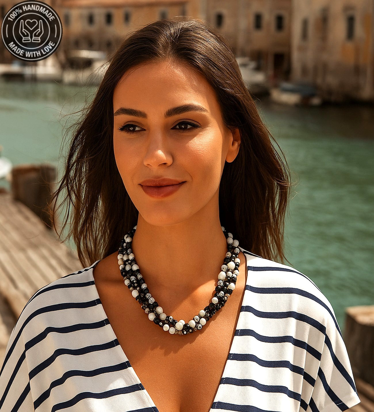 Akik Havlit Ceyt Üç Sıralı Nazar Koruması Bereket Ve Özgüven Kolyesi