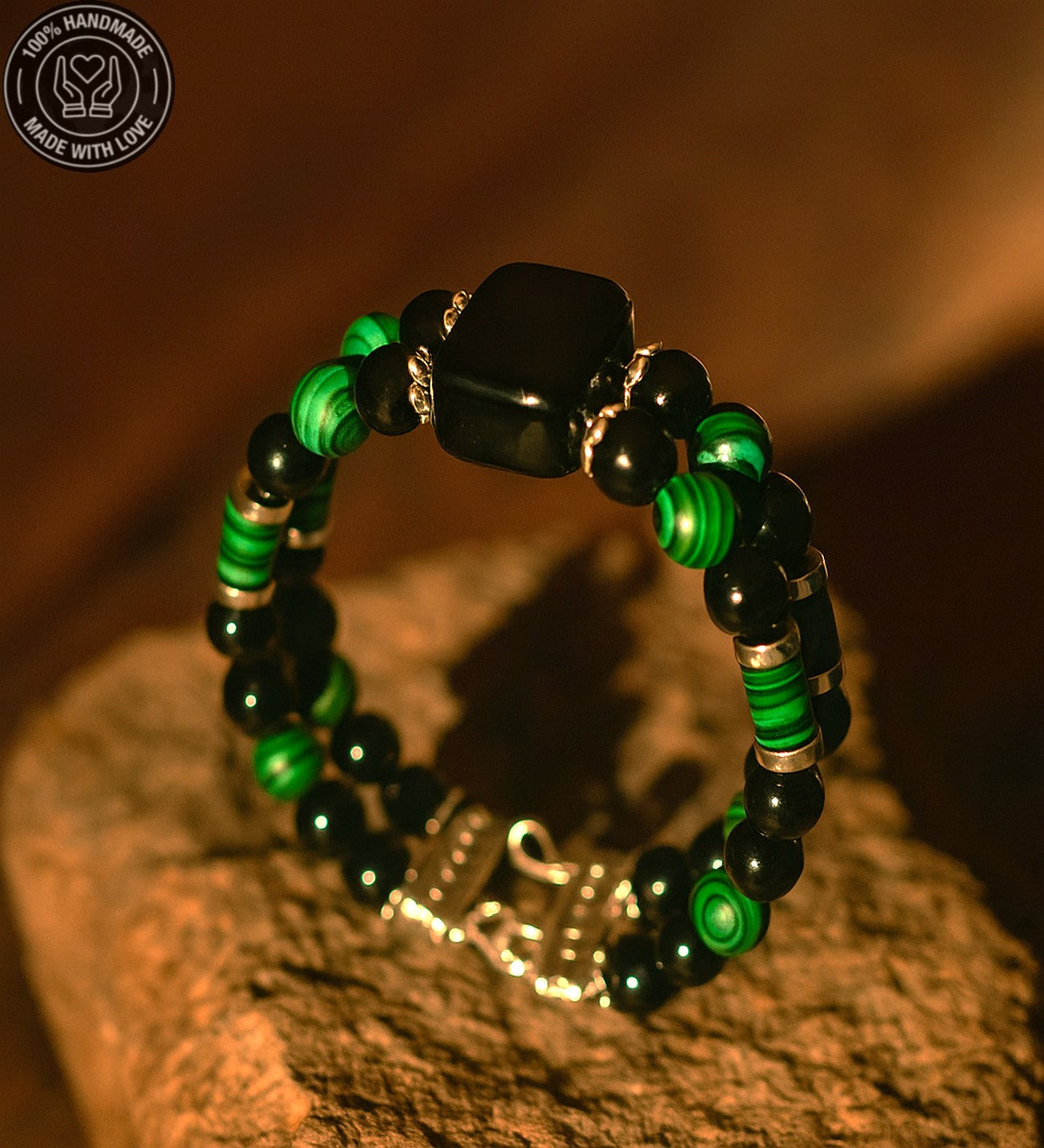 Nazar Koruması, Güç Ve Denge İçin Oniks Malahit Akik Bileklik