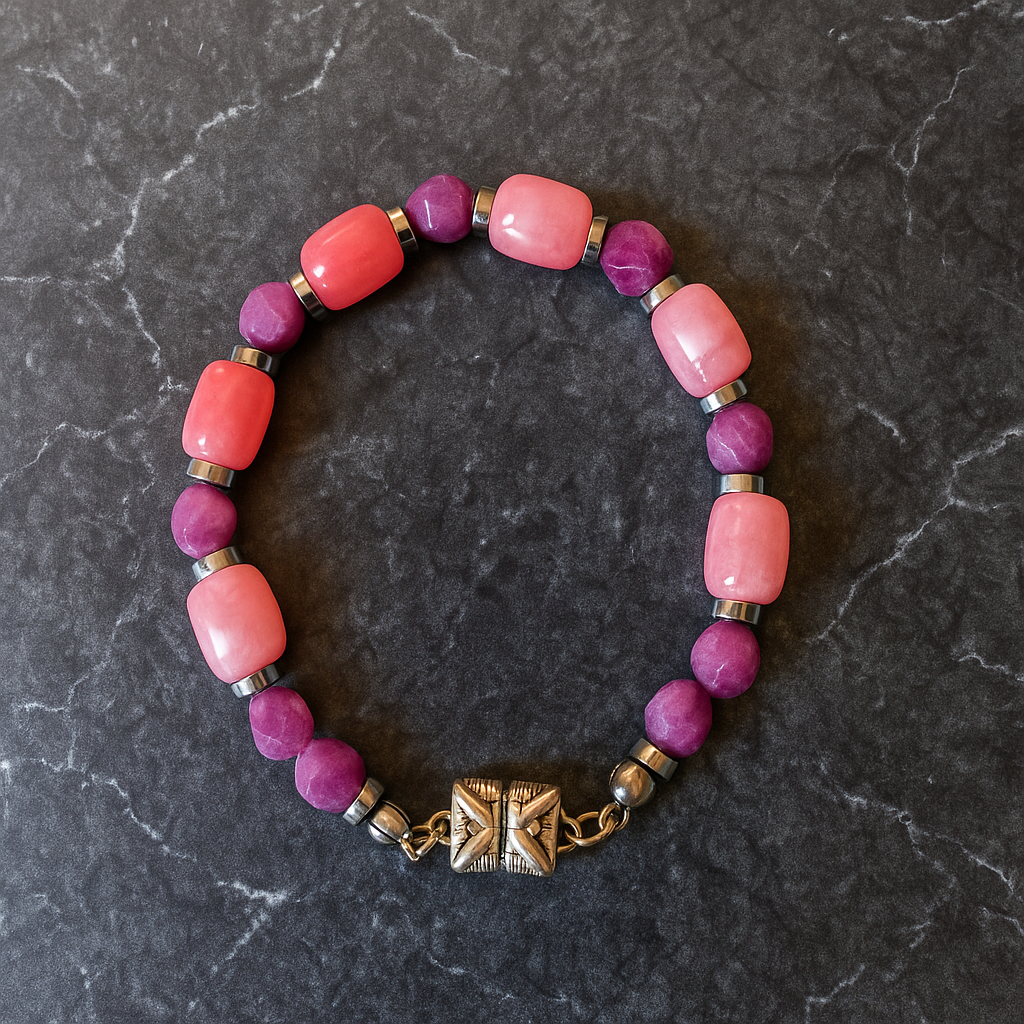 Pembe Mor Ceyt Huzur, Şans Ve Enerji Bilekliği