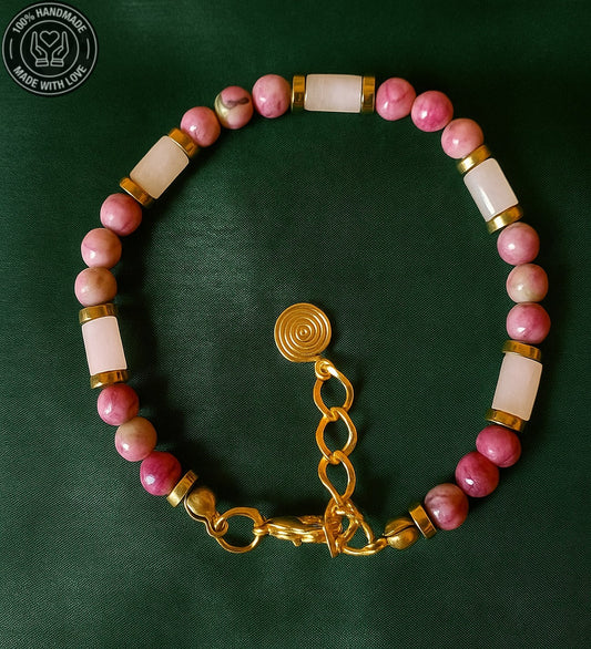 Enerji, Şans Ve Bolluk Getiren Pembe Yeşil Ceyt Kadın Bileklik