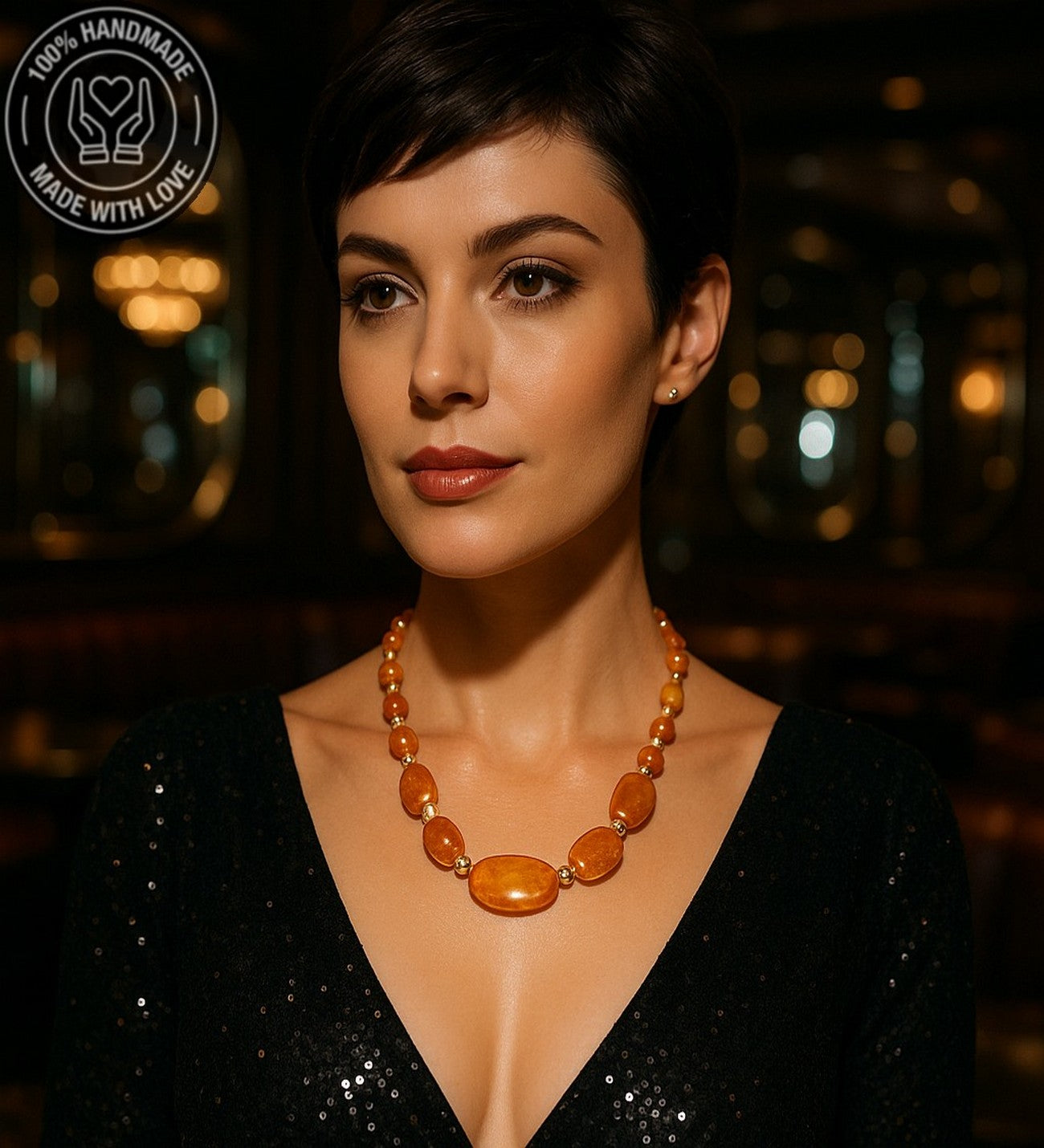 Turuncu Akik Nazardan Korunma Ve Şifa Kolyesi