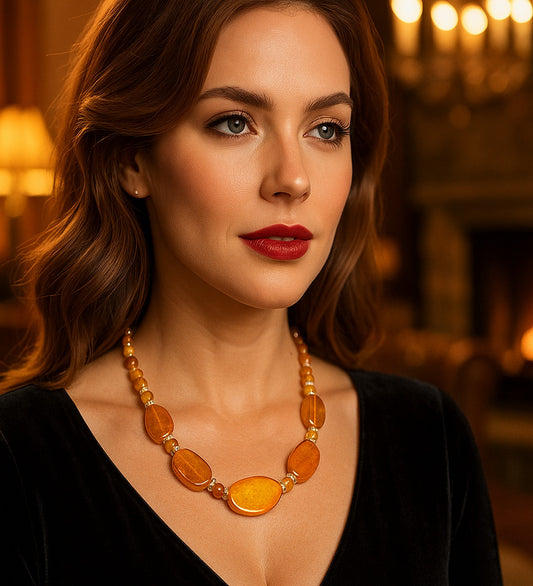 Orange Agate Evil Eye Protection and Healing Necklace