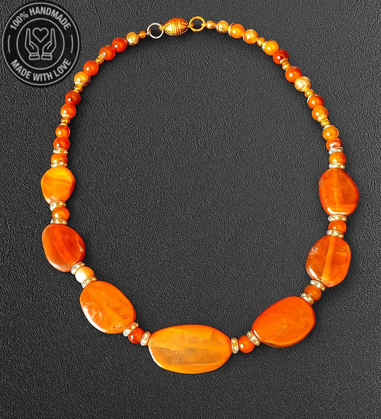 Turuncu Akik Nazardan Korunma Ve Şifa Kolyesi