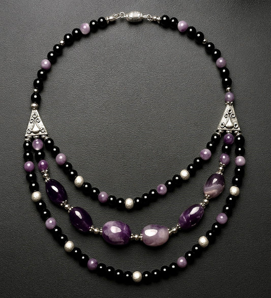 Premium Serisi Havlit Ametist Stres Azaltma Negatif Enerji Kalkanı Ve Hafıza Kuvvetlendirme Kolyesi