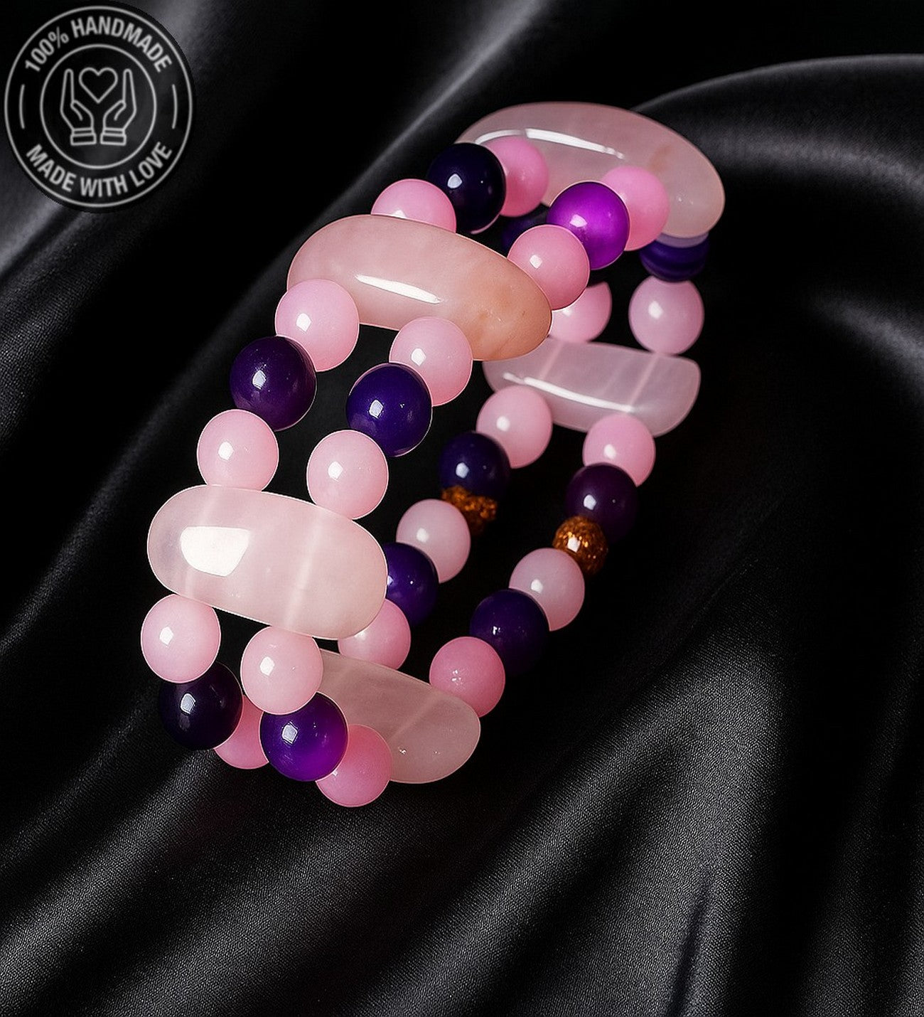 İki Sıralı Kuvars Akik Odaklanma Ve Nazardan Korunma Için Premium Bileklik