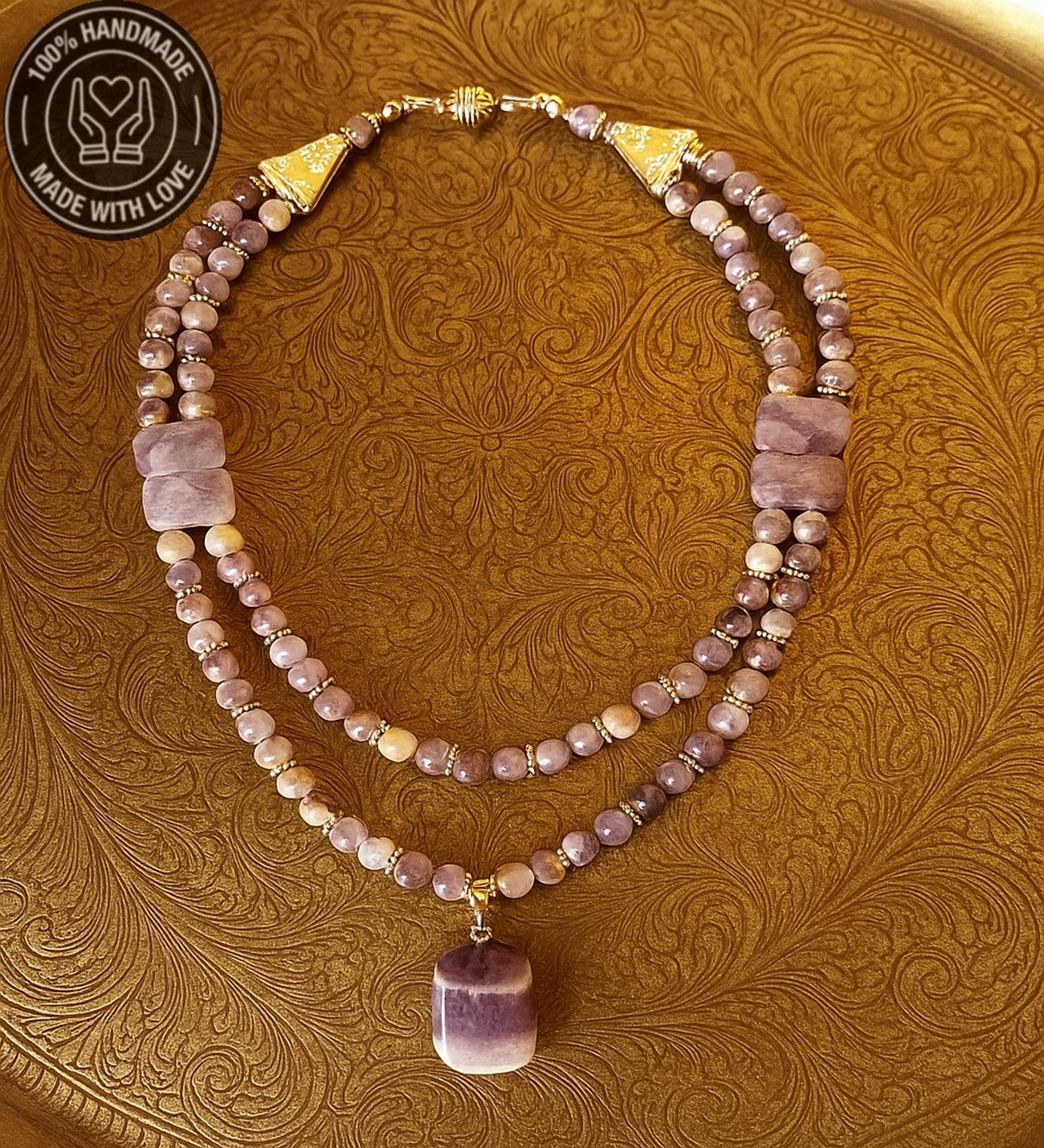 Ametist Stres Azaltma Aura Temizleme Sezgi Güçlendirme Premium Kolye Bileklik Seti