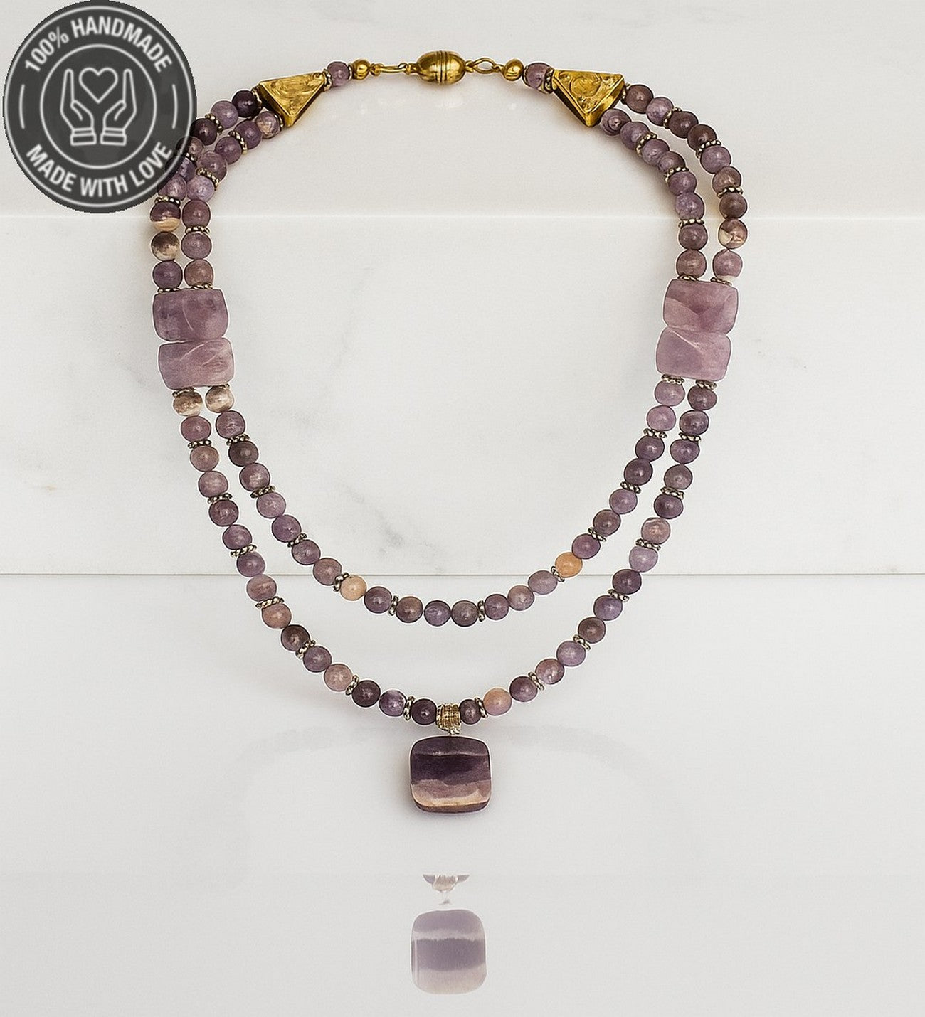 Ametist Stres Azaltma Aura Temizleme Sezgi Güçlendirme Premium Kolye Bileklik Seti