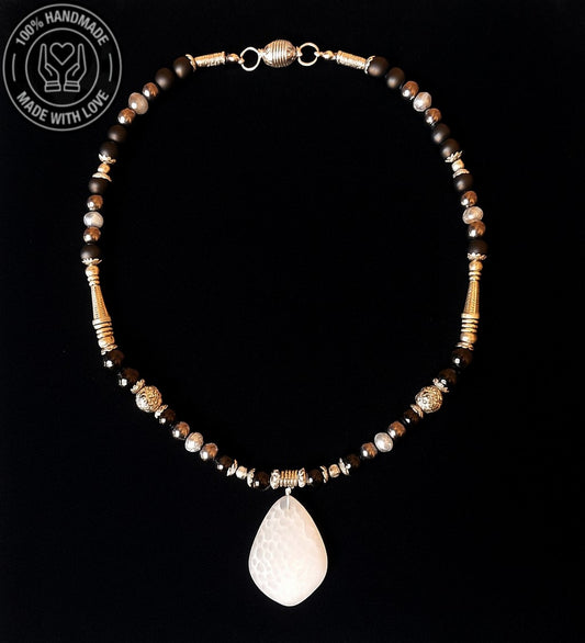 Hematit Oniks Kristal Enerji Zihin Ve Nazardan Koruma Kolyesi