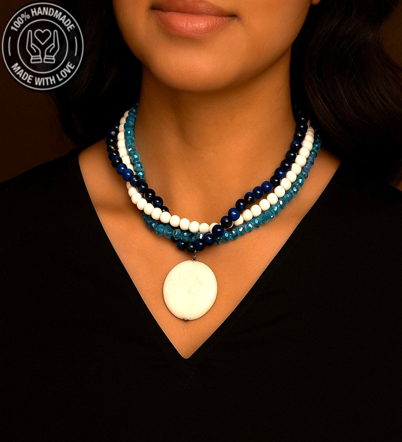 Premium Serisi Kaplan Gözü Akik Kristal Güç Bereket Ve Pozitif Enerji Kolyesi