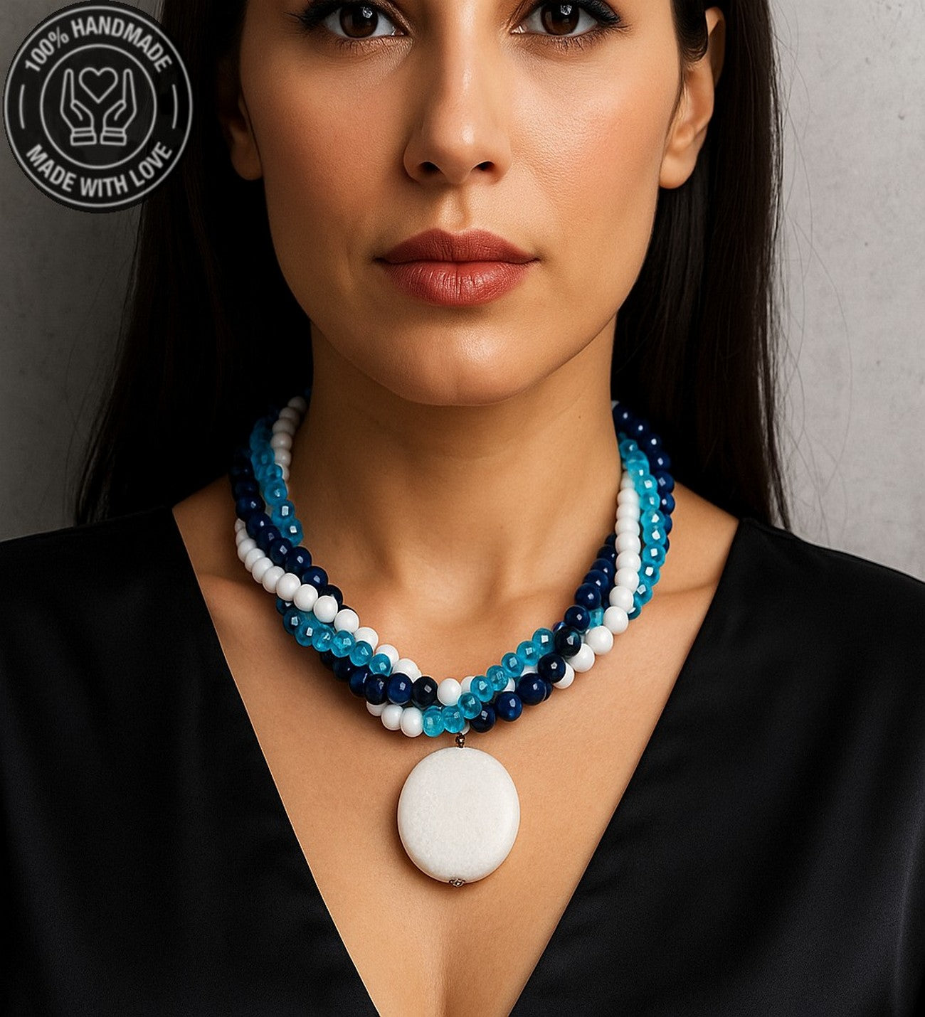 Premium Serisi Kaplan Gözü Akik Kristal Güç Bereket Ve Pozitif Enerji Kolyesi